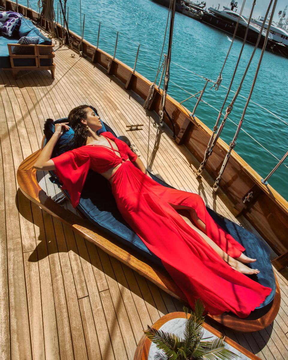 Red cocktail dress