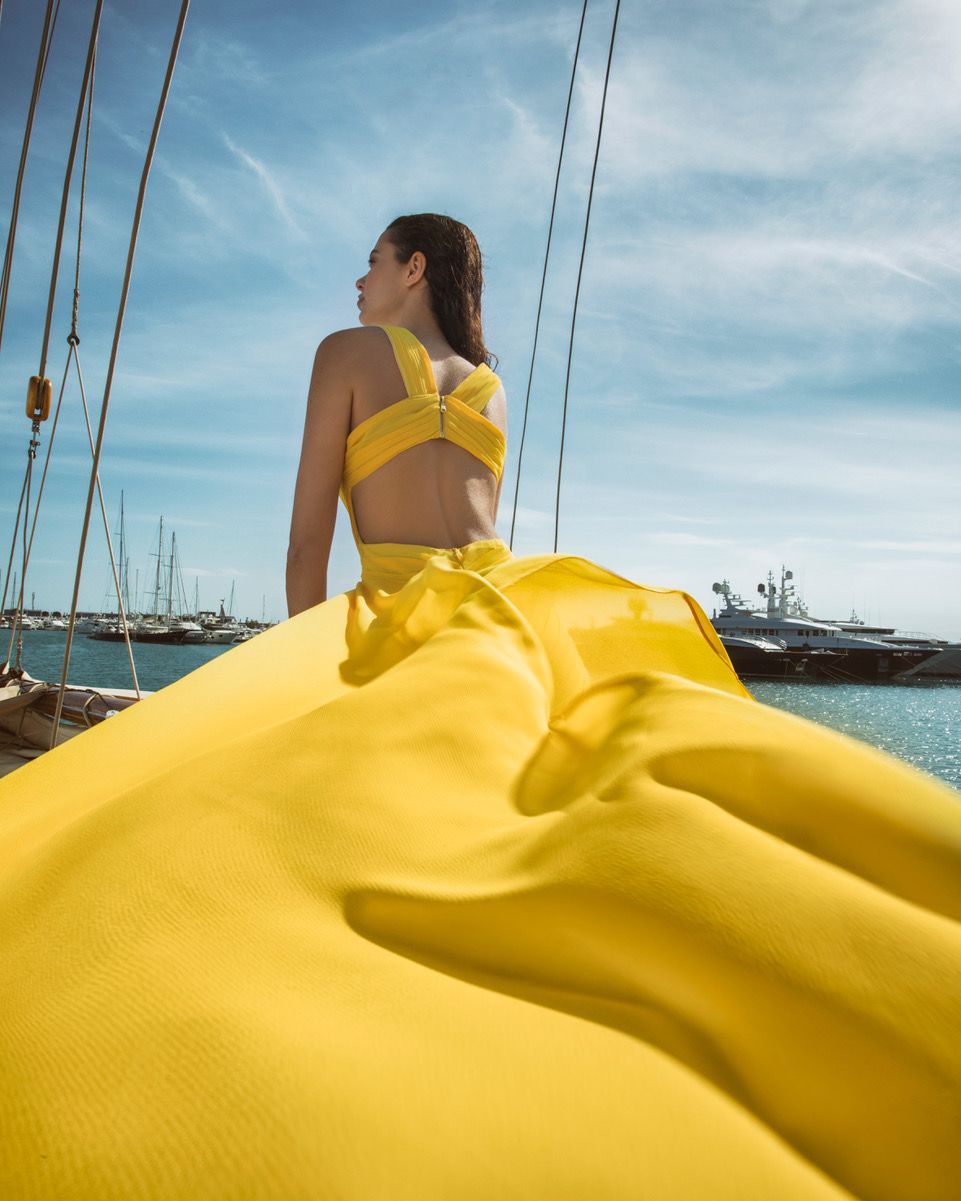 YELLOW COCKTAIL DRESS