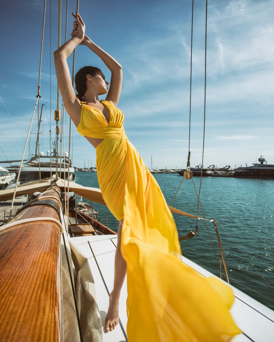 YELLOW COCKTAIL DRESS