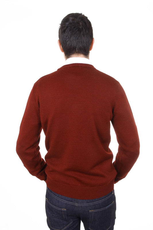 V 1969 Italia suéter cuello redondo hombre 9802 GIROCOLLO BURDEOS