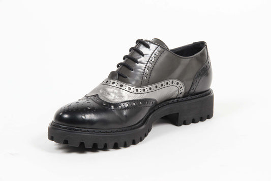 V 1969 Italia Womens Oxford Shoe 5135 ABRASIVATO NERO