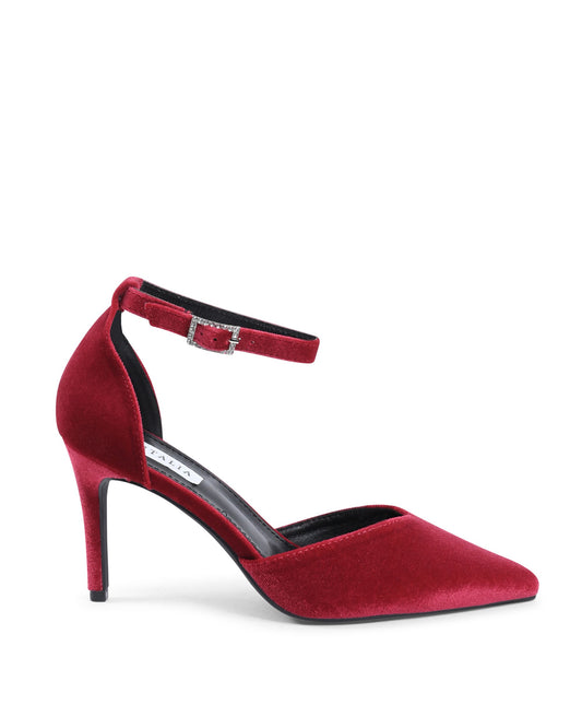19V69 Italia Womens Ankle Strap Pump Red F0110 ROSSO