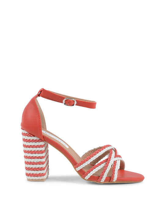 19V69 Italia Womens Ankle Strap Sandal Red V01 RED